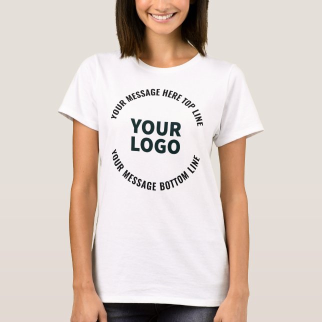 Your Logo Design or Image | Bold Editable Text T-Shirt (Front)