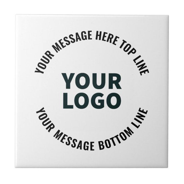 Your Logo Design or Image | Bold Editable Text Tile (Front)