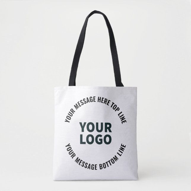 Your Logo Design or Image | Bold Editable Text Tote Bag (Front)