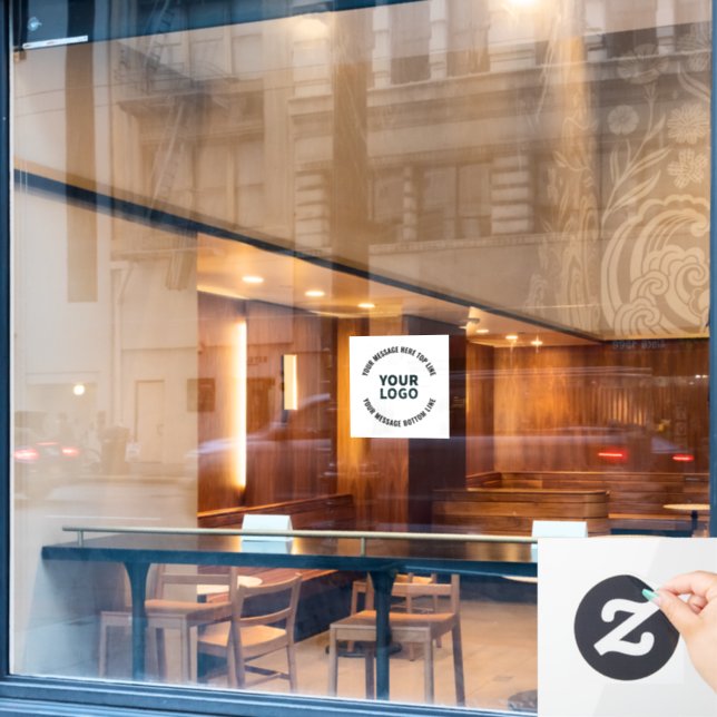 Your Logo Design or Image | Bold Editable Text Window Cling (Cafe Window)