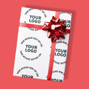 Your Logo Design or Image   Bold Editable Text Wrapping Paper