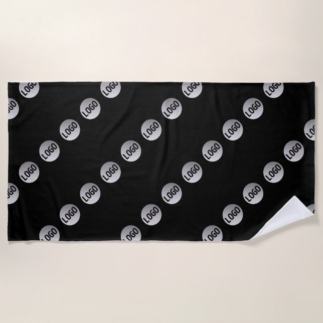 Your Logo, Design or Photo Tiled Diagonally  Beach Towel (Front)
