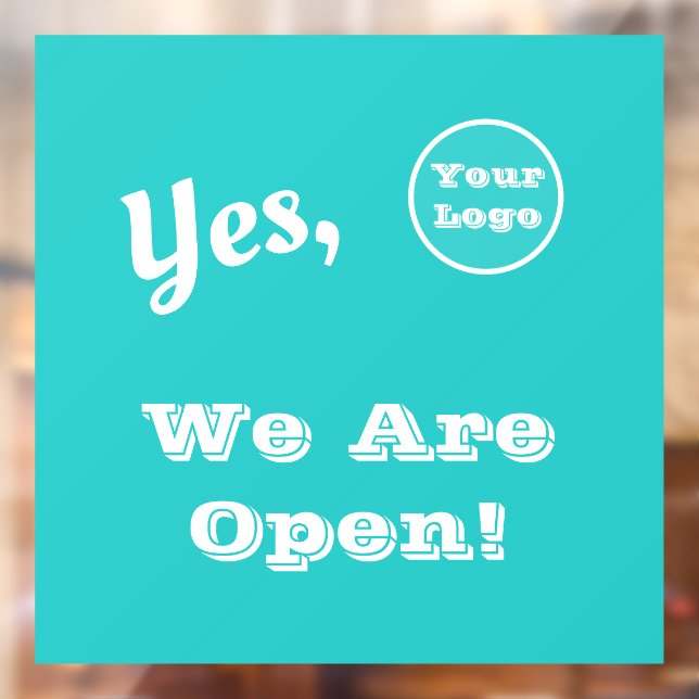 Your Logo Direct Mail We Are Open Advertising  Window Cling (Sheet 2)