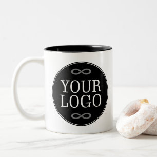 Your Logo - Dot - Background BLACK Two-Tone Coffee Mug