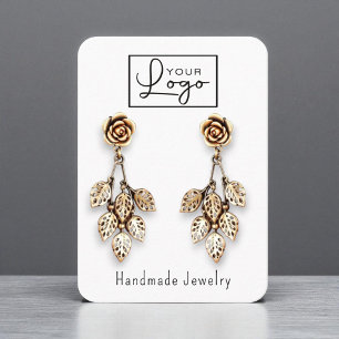 Your Logo Earring Display Large with Social Media Business Card