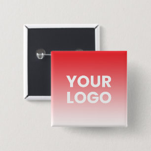 Your Logo & Editable Background Colour Gradient  2 Inch Square Button