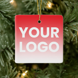 Your Logo & Editable Background Colour Gradient  Ceramic Ornament