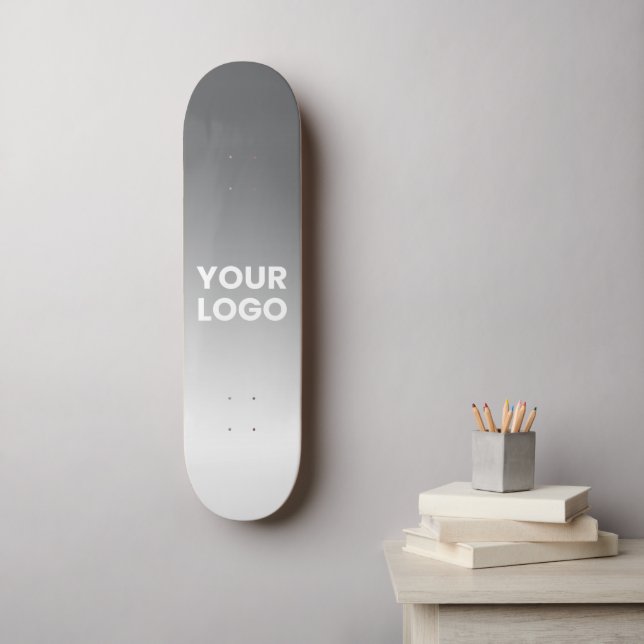 Your Logo & Editable Background Colour Gradient  Skateboard (Wall Art)