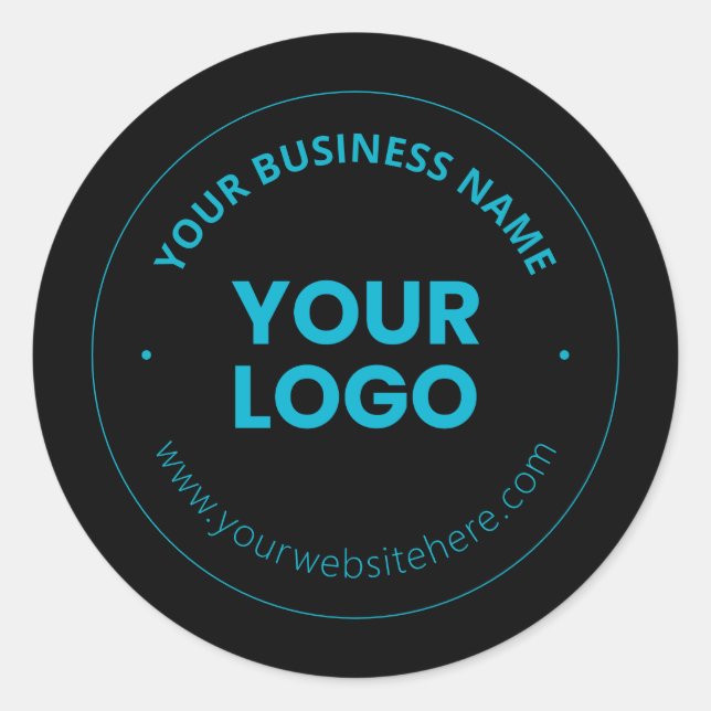 Your Logo | Editable Business Name & Website Classic Round Sticker (Front)