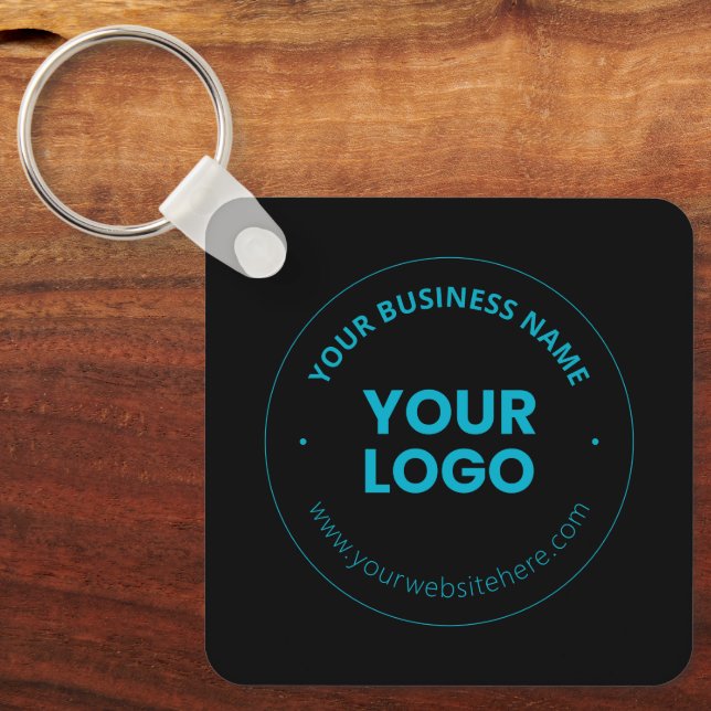 Your Logo | Editable Business Name & Website Keychain (Front)