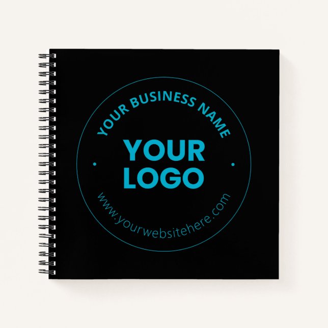 Your Logo | Editable Business Name & Website Notebook (Front)