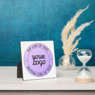 Your Logo & Editable Circular Text Purple Ombre Plaque
