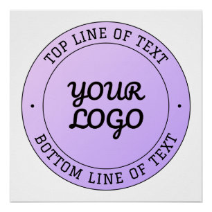 Your Logo & Editable Circular Text Purple Ombre Poster