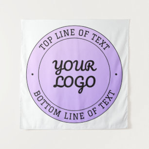 Your Logo & Editable Circular Text Purple Ombre Tapestry