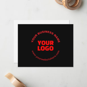 Your Logo & Editable Circular Text, Red or DIY Card