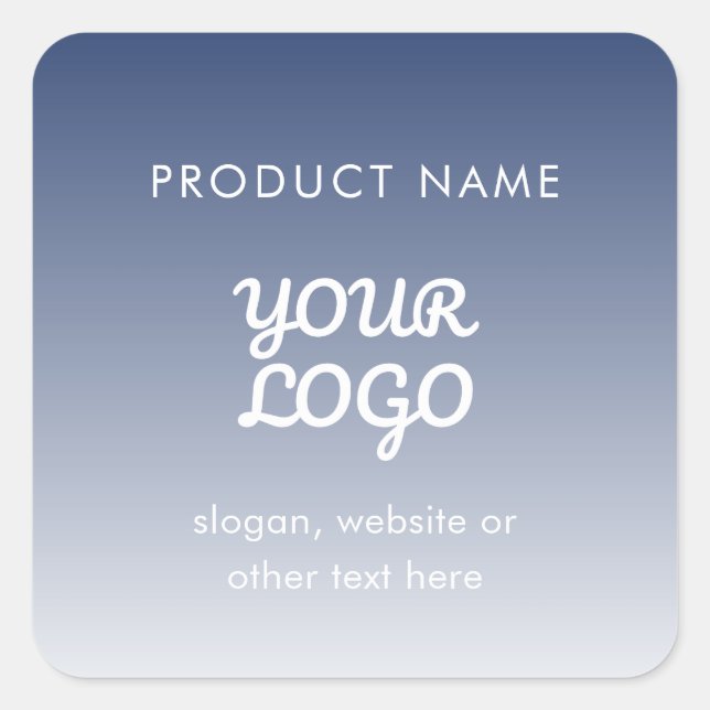 Your Logo Editable Gradient Colour Square Sticker (Front)