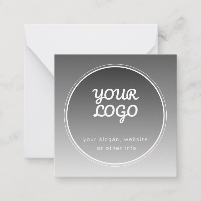 Your Logo & Editable Text | Dark Grey Gradient  Card (Front)