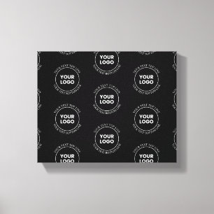 Your Logo & Editable Text   Repeating Pattern  Canvas Print