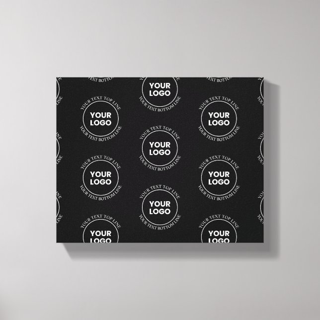 Your Logo & Editable Text | Repeating Pattern  Canvas Print (Front)