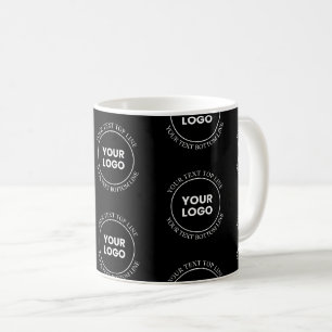 Your Logo & Editable Text   Repeating Pattern  Coffee Mug