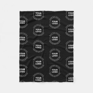Your Logo & Editable Text   Repeating Pattern  Fleece Blanket