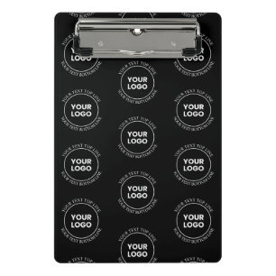 Your Logo & Editable Text Repeating Pattern Mini Clipboard