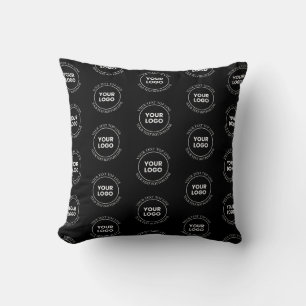 Your Logo & Editable Text Repeating Pattern Throw Pillow