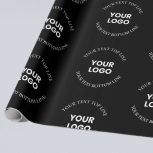 Your Logo & Editable Text   Repeating Pattern Wrapping Paper