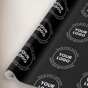 Your Logo & Editable Text Repeating Pattern Wrapping Paper