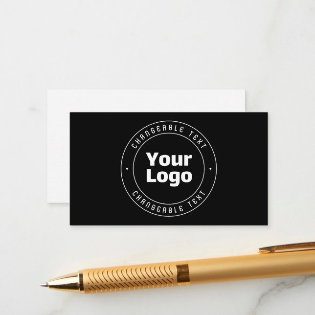 Your Logo & Editable Text Template | Black & White (Front/Back In Situ)