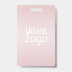 Your Logo & Elegant Modern Blush Pink Ombre Badge