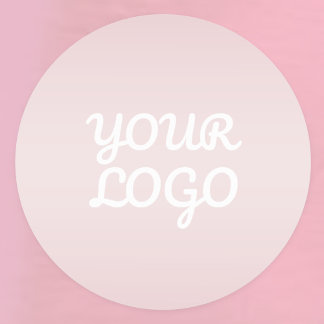 Your Logo & Elegant Modern Blush Pink Ombre Classic Round Sticker