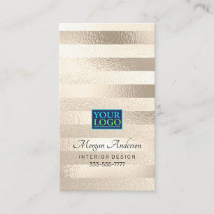 Your Logo Elegant Professional Platinum Stripped 3 Business Card