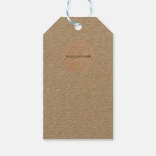 Your Logo Embossed Heart on Kraft  Gift Tags