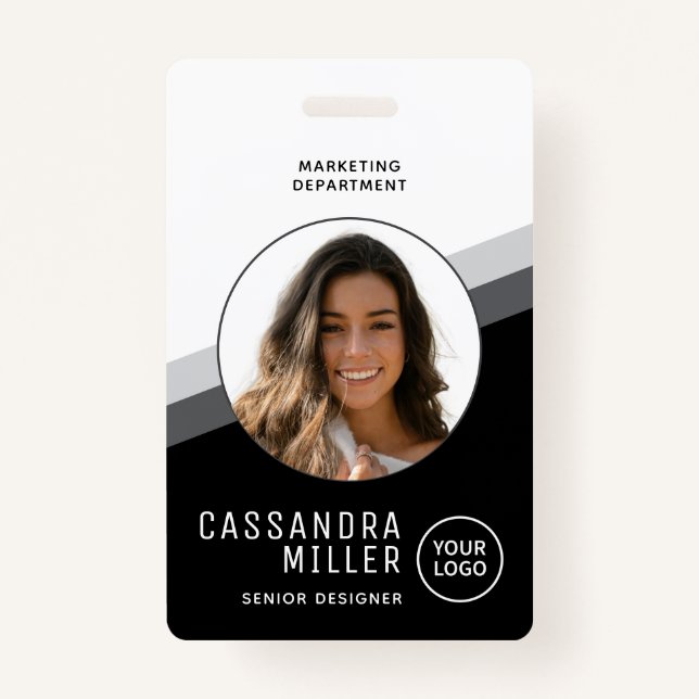 Your Logo Employee Photo Company ID Badge (Front)
