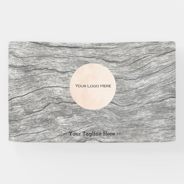 Your Logo Faded Timber Customizable Banner (Horizontal)