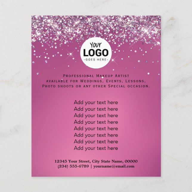 your logo faux glitter background flyer (Front)