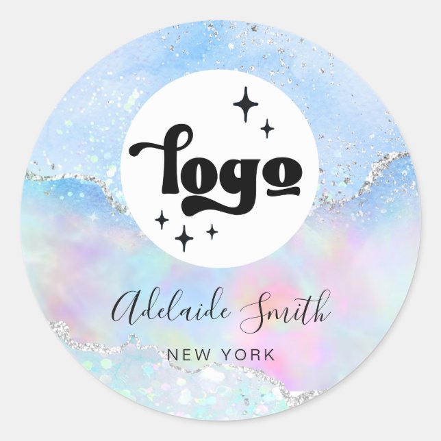 your logo faux glitter classic round sticker (Front)