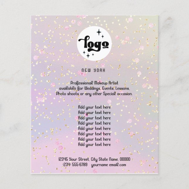 your logo faux glitter flyer (Front)