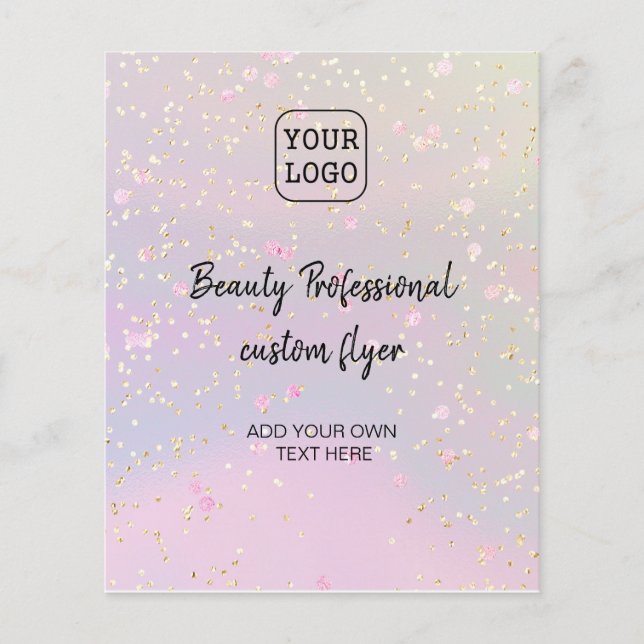 your logo faux glitter on faux holographic effect flyer (Front)