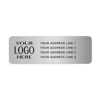 YOUR LOGO | Faux Silver Metal Return Address