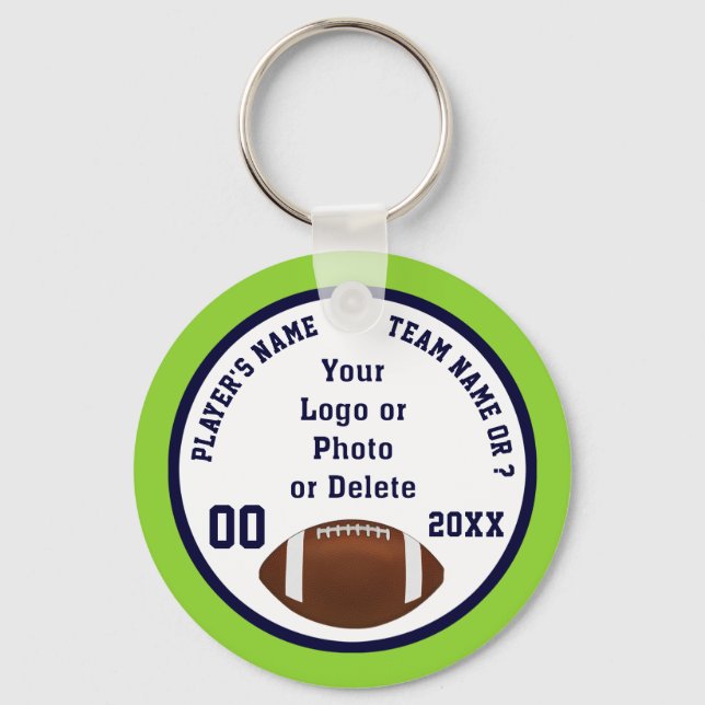 Your LOGO, Football Party Favours, Football  Keychain (Front)