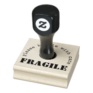 Your Logo Fragile shipping rubber stamp + Ink Pad