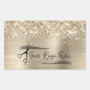 Your Logo Glittery Pale Gold Glam Sticker