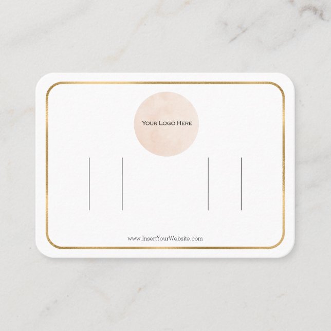 Your Logo Gold Foil Double Bow Hair Clip Display Business Card (Front)