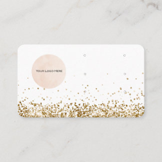 Your Logo Gold Glitter 3 Earring Display Business Card