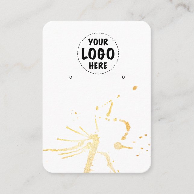 Your Logo Gold Splash Earring Display Card Large (Front)