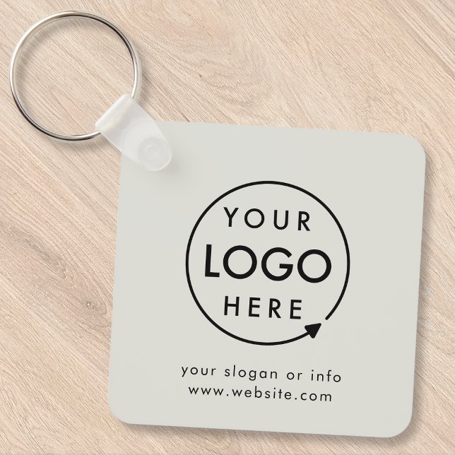 Your Logo | Grey Silver Business Corporate Modern  Keychain (Creator Uploaded)