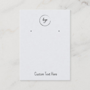 Your Logo Grey Simple Earrings Display Cards