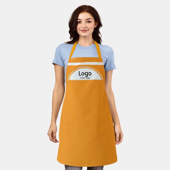 Your Logo Half Sphere Orange Straps Orange Apron (Worn)